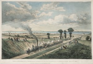 Udsigt over Canterbury og Whitstable Railway fra Church Street taget på åbningsdagen den 3. maj 1830